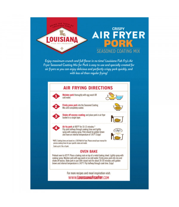 Louisiana Fish Fry Air Fry Pork Coating Mix 5oz Crispy and Flavorful Pork Coating with Louisiana Fish Fry Air Fry Pork Coating Mix - 5oz