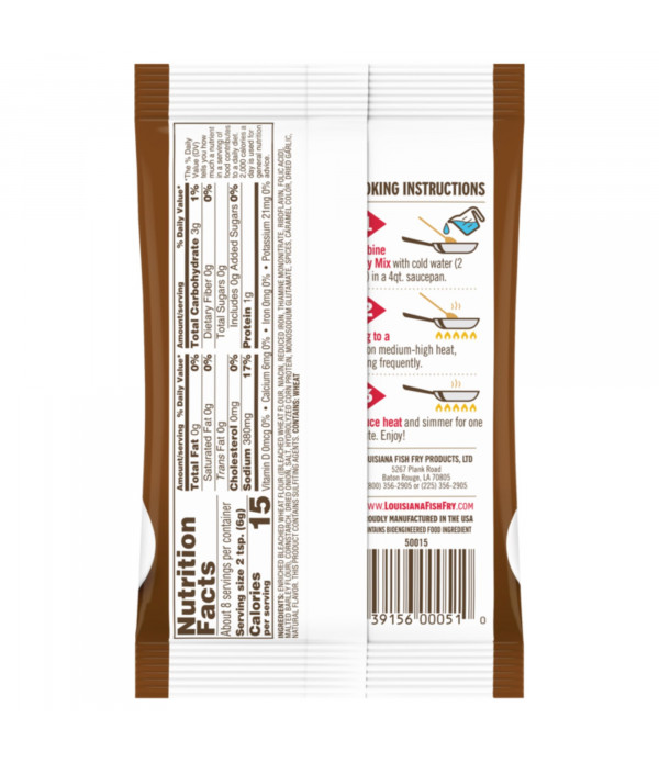 Louisiana Fish Fry Brown Gravy Mix 1.5oz Rich and Flavorful Brown Gravy with Louisiana Fish Fry Brown Gravy Mix - 1.5oz