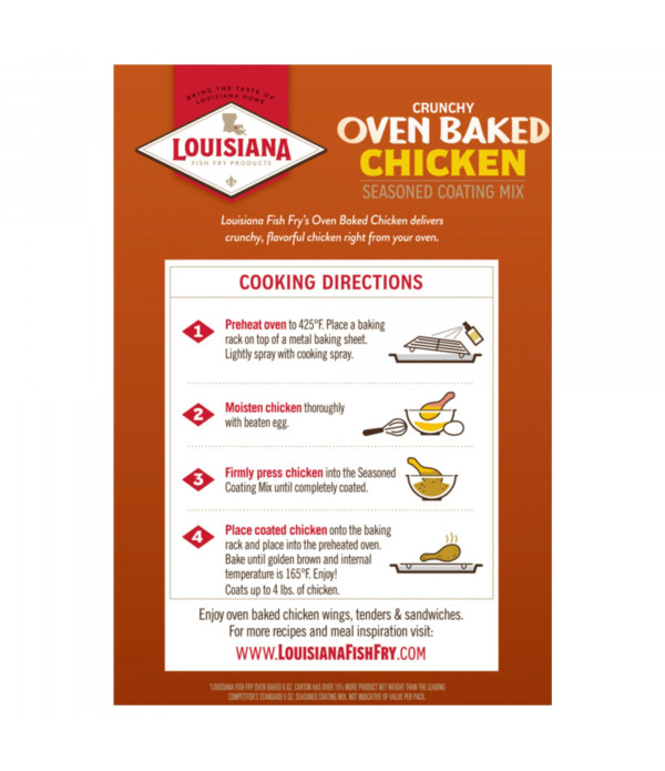 Crunchy and Flavorful Coating for Baked Chicken with Louisiana Fish Fry Chicken Crunchy Bake - 6oz