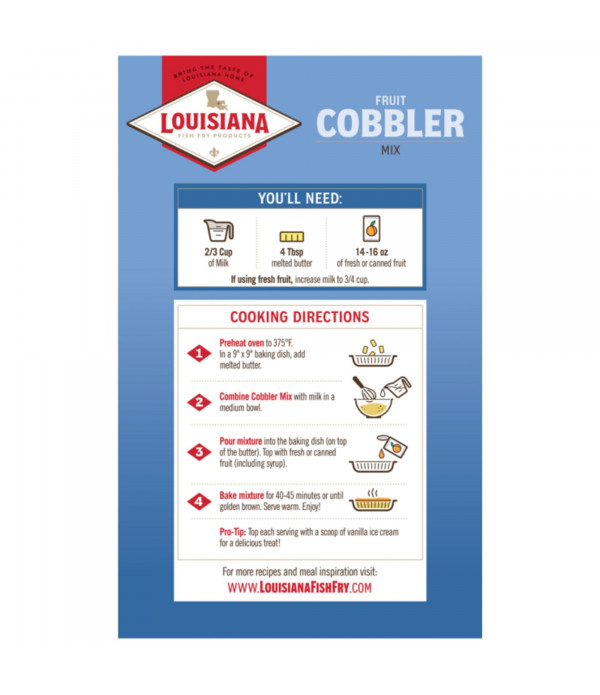Louisiana Fish Fry Fruit Cobbler Mix 10.58oz Louisiana Fish Fry Fruit Cobbler Mix - A Delicious and Easy-to-Make Dessert