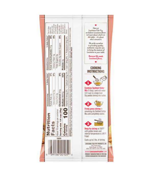 Louisiana Fish Fry Shrimp Fry 10oz Delicious and Crispy Fried Shrimp with Louisiana Fish Fry Shrimp Fry - 10oz