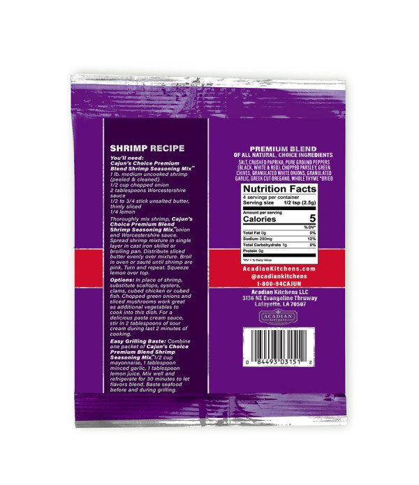 Cajun's Choice Cajun Shrimp Seasoning  .3oz