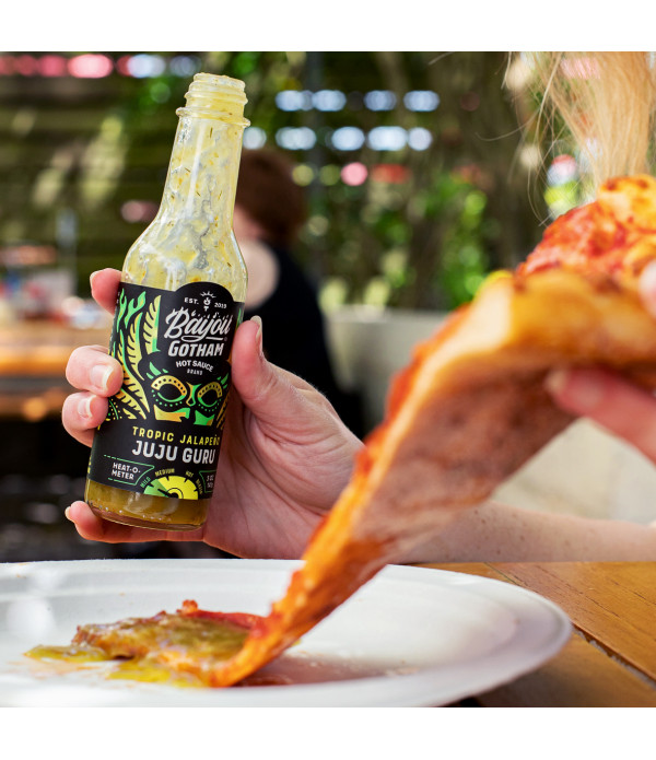 Bayou Gotham - JuJu Guru Tropic Jalapeno - Hot Sauce - 5oz JuJu Guru Tropic Jalapeno - Hot Sauce - Alchemist of Righteous Rhythm and Funky Flavor