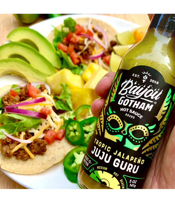 Bayou Gotham - JuJu Guru Tropic Jalapeno - Hot Sauce - 5oz JuJu Guru Tropic Jalapeno - Hot Sauce - Alchemist of Righteous Rhythm and Funky Flavor