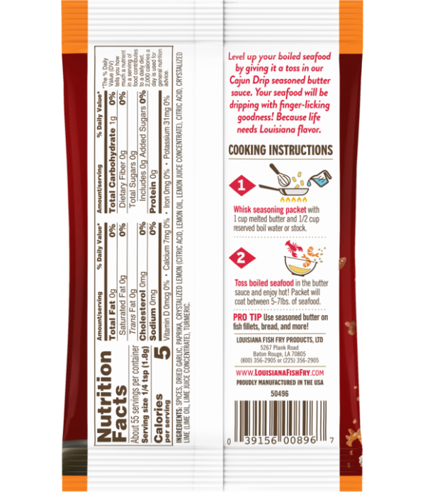 Louisiana Fish Fry Cajun Drip Chili Crush Packet